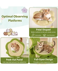 Cozito Cat Tree 40 in Cute Multi-Level with Trunk Condo