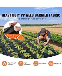 Sugift Weed Barrier Landscape Fabric, 4x50FT, Heavy Duty, Woven Pp for Garden