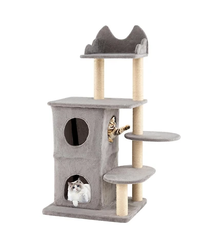 Cozito Cat Tree 48 in with 2-Story Condo and Three Hideaway Caves