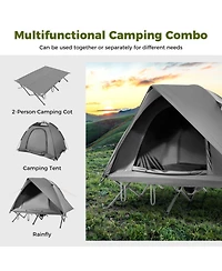 Gouun 2-Person Foldable Off-Ground Camping Cot Tent Combo, 660 lbs Capacity