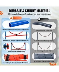 Cozito Dog Agility Training 7 Piece 2 Tunnels Hurdles Weave Poles