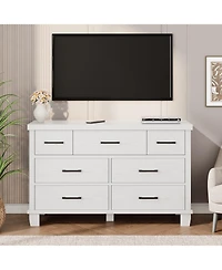 gaomon Bedroom 7 Drawer Dresser, Chest of Drawers with Metal Handles, Engineered Wood Storage Organizer.