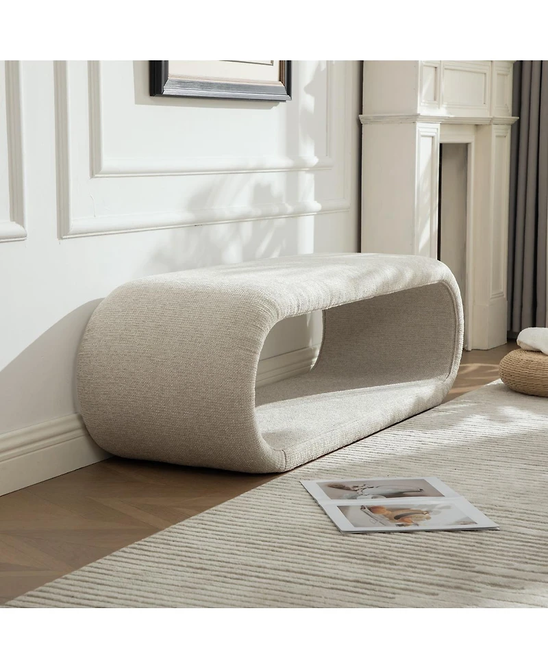 Streamdale Furniture Chenille Upholstered Bench with Iron Frame