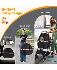 Cozito Foldable 3-in-1 Pet Stroller with Sun Shade Safety Belt