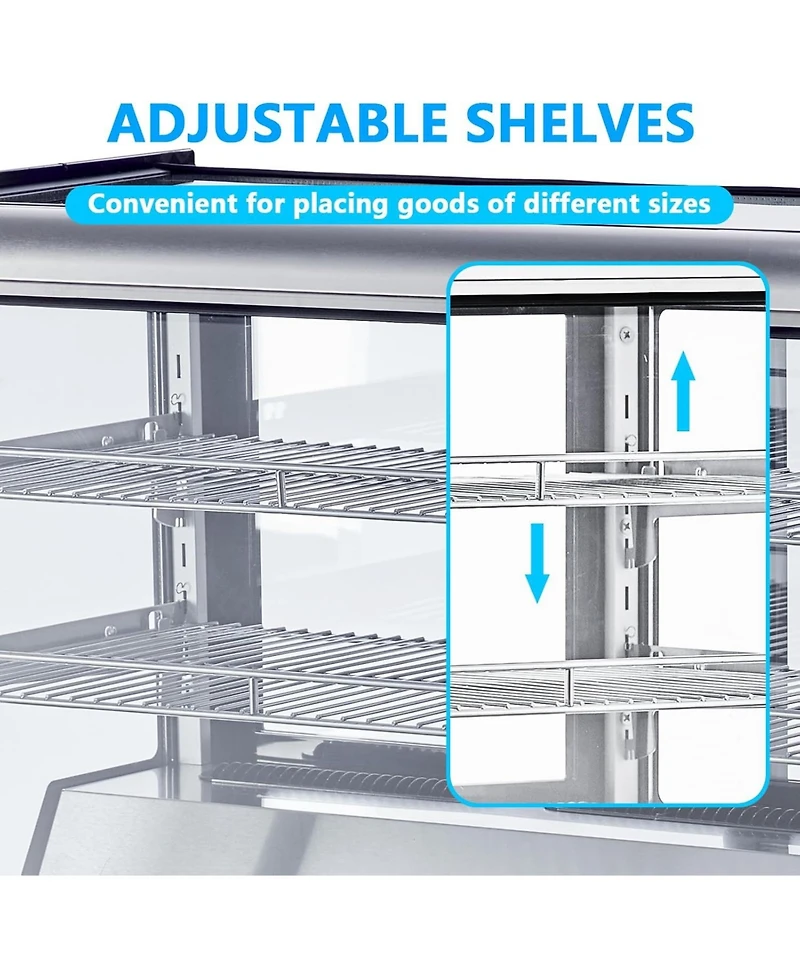gaomon 183L Cake Refrigerated, Abs + Double-Layer Tempered Glass, Countertop Bakery Display Case for Pastries, Desserts, Beverages, Ideal for Cafe