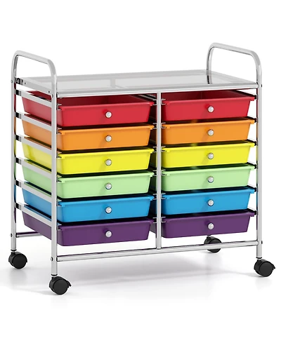 Sugift 12 Drawers Rolling Storage Cart for Home and Office