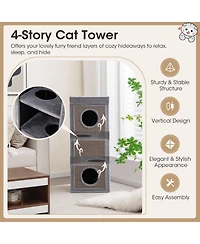 Cozito Cat Tree 39 inch Tall Condo with 3 Hideaways Sisal Posts