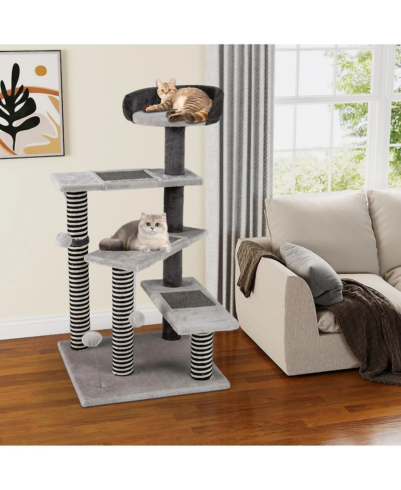Cozito Cat Tree 93 cm with Sisal and Jute Scratching Posts