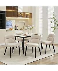 gaomon Dining Chairs Set of 4, Upholstered Linen Fabric Dining Room Chairs with Wood Legs, Modern Dining Chair for Kitchen, Dining Room