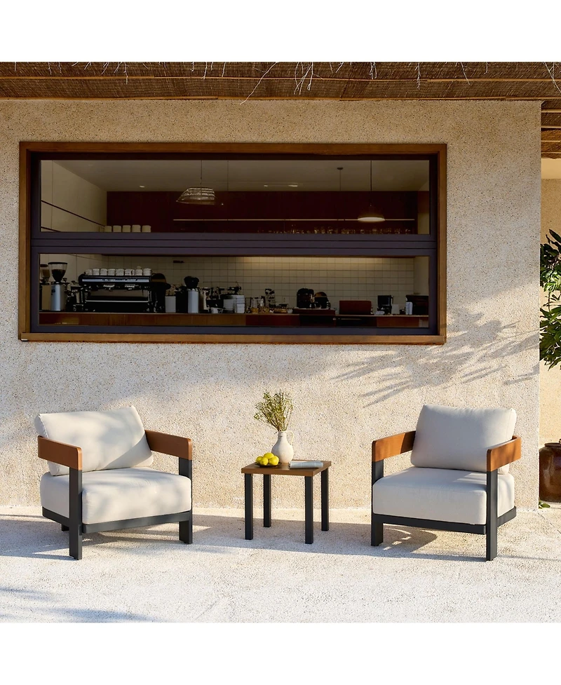 Tribesigns Patio Chair with Cushions, Outdoor Sofa with Metal Frame & Thick Seat Cushion, Modern Lounge Chair for Patio, Porch, Poolside