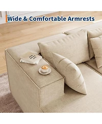 gaomon Modular Sectional Couches for Living Room, Cloud Couch with Deep Seat, 106.7 L-Shape Sofa Chaise, Upholstered