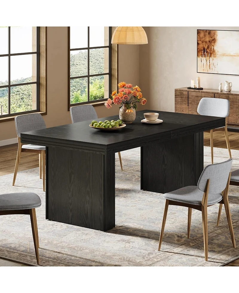 Tribesigns Farmhouse Dining Table for 6, Kitchen Table, Modern Dinner