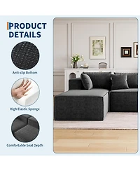 gaomon Modular Sectional Couches for Living Room, Cloud Couch with Deep Seat, 106.7 L-Shape Sofa Chaise, Upholstered