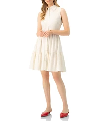 Ivonne Women's Button-Up Sleeveless A-Line Knit Dress