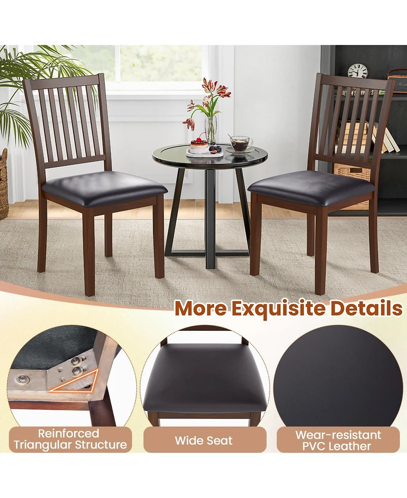 Sugift Upholstered Modern Dining Chair Set of 2 with Slanted High Backrest