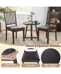 Sugift Upholstered Modern Dining Chair Set of 2 with Slanted High Backrest