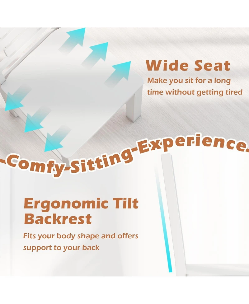 Sugift Wooden Dining Chair Set of 2 Solid Rubber Wood Kitchen Chairs