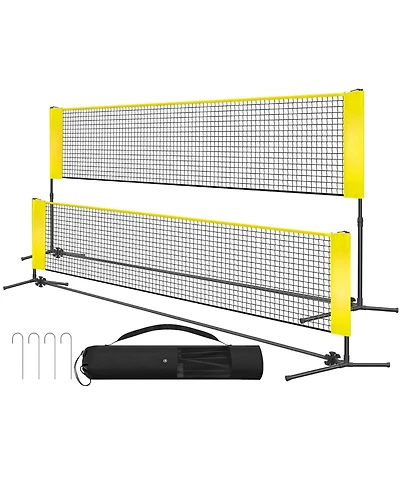 Aronkl Adjustable Height Foldable Badminton Volleyball Pickleball Tennis Net Indoor Outdoor Portable Stable Durable