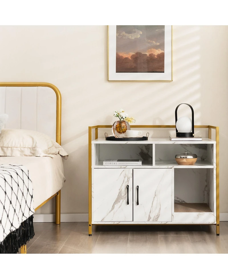 Cozito Hidden Cat Washroom 35 in Double Door Scratch Board