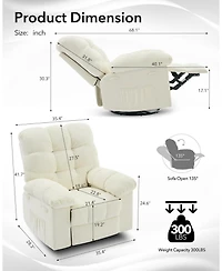 gaomon Rocking Recliner Chair,360degree(s) Swivel,30degree(s) Rocking,135degree(s) Tilt,Chenille Upholstery