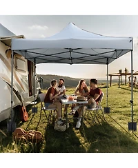 Mecale 10x10 ft Pop-Up Canopy Gazebo with Wheeled Carry Bag