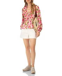 Ivonne Women's Floral High Neck Blouse