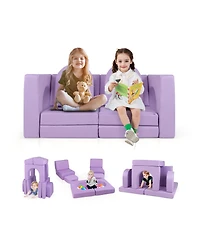 Sugift 8-Piece Modular Kids Play Couch with Comfy Suede Fabric