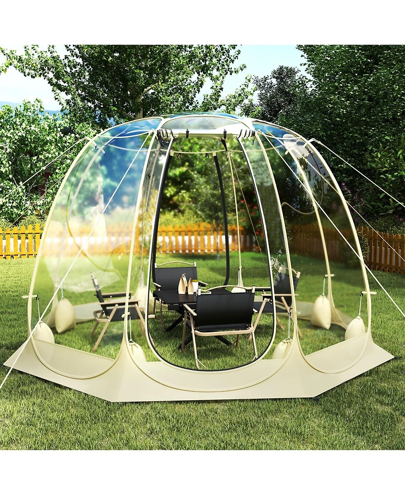 Sugift 8.5 ft x 8.5 ft Transparent Pvc Pop Up Bubble Tent Screen House