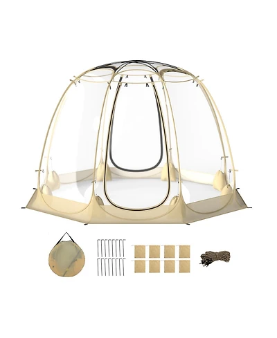 Sugift 8.5 ft x 8.5 ft Transparent Pvc Pop Up Bubble Tent Screen House