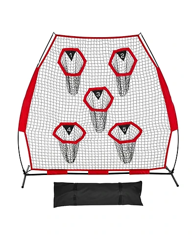 Mecale 7 x 7 Ft Football Throwing Net with 5 Target Pockets