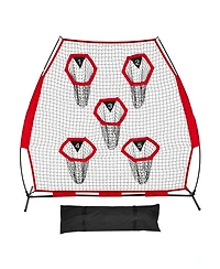 Mecale 7 x 7 Ft Football Throwing Net with 5 Target Pockets