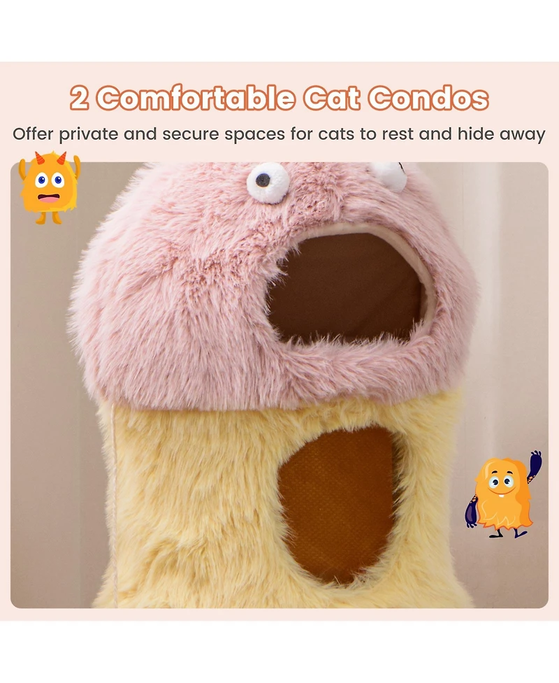 Cozito Cat Tower Monster-Themed with 2 Condos 3-Level Activity