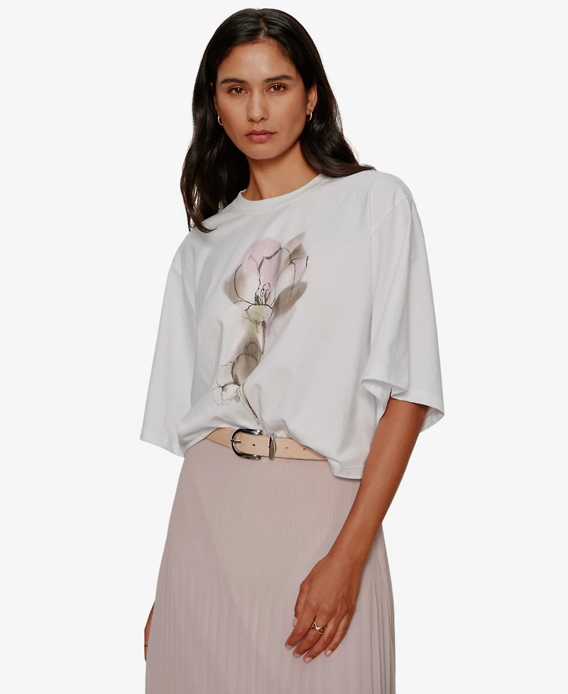 Sanctuary Women's Belle Artist Crewneck Oversized Cotton T-Shirt