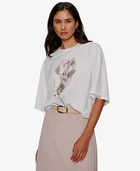 Sanctuary Women's Belle Artist Crewneck Oversized Cotton T-Shirt