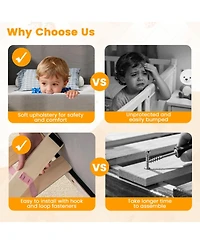 Gouun Upholstered Toddler Bed Frame with Safety Rails