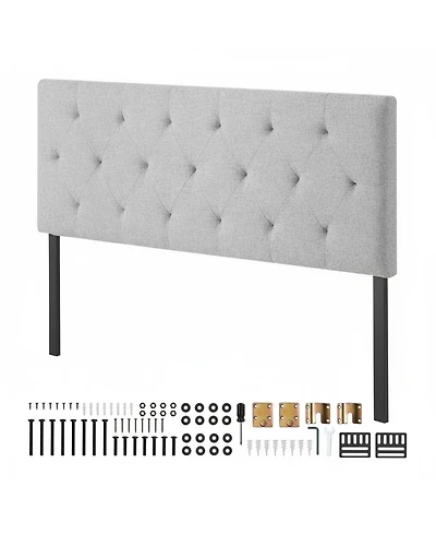 Gouun Diamond Tufted Full Size Upholstered Headboard with Adjustable Height, 56.3 in Wide