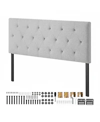 Gouun Diamond Tufted Full Size Upholstered Headboard with Adjustable Height, 56.3 in Wide