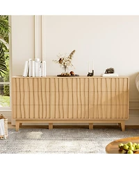 gaomon 9 Drawer Fluted Dresser, Wood Storage Cabinet and Tv Stand for Bedroom, Living Room, Entryway