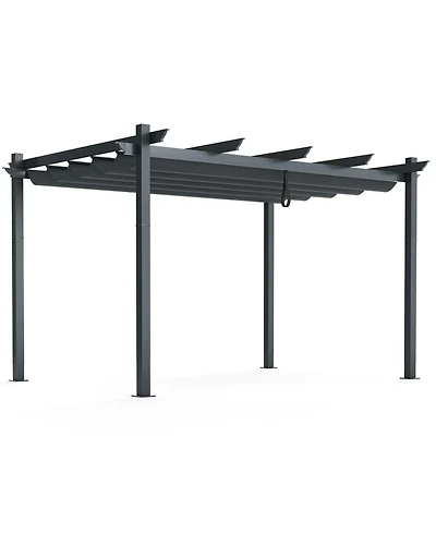 Sugift 10 x 13 Feet Outdoor Aluminum Retractable Pergola Canopy Shelter