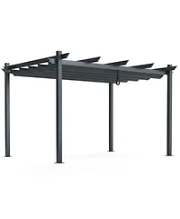 Sugift 10 x 13 Feet Outdoor Aluminum Retractable Pergola Canopy Shelter
