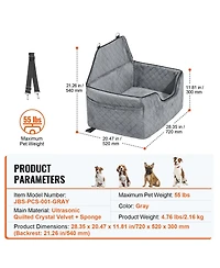 Cozito Dog Car Seat Booster 28 in Sponge Fill for up to 55 lbs