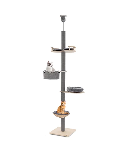 Cozito Cat Tree Floor to Ceiling 93-107 in Adjustable Height
