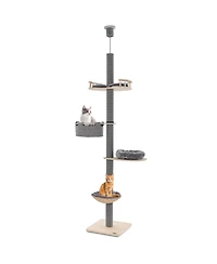 Cozito Cat Tree Floor to Ceiling 93-107 in Adjustable Height