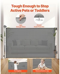 Cozito Retractable Baby Gate 38.5 in Tall Extends to 57 in Mesh