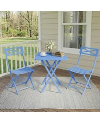gaomon Patio 3-Piece Bistro Set Metal Folding Outdoor Table Chairs