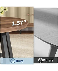 gaomon Round Coffee Table Center Table, Large Coffee Table Industrial Accent Tables with Adjustable Feet, Living Room Tables with Thickened Legs