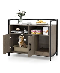 Cozito Hidden Cat Washroom 35 in Double Door Scratch Board Oak