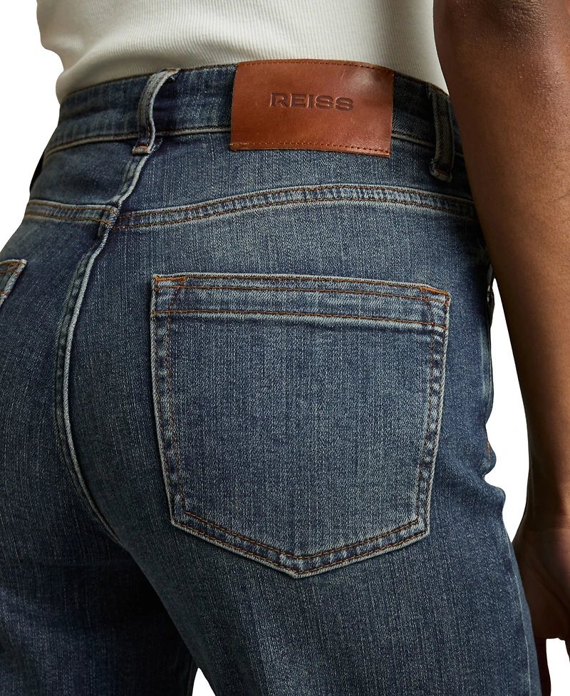Reiss Women's Mid-Rise Flared Jeans