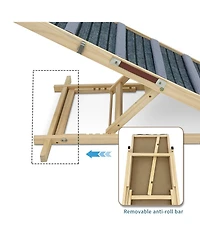 Aostirmotor Adjustable Dog Ramp for Couch, 6 Heights 14"-25" with Non-Slip Pad, Portable Stable Pet Steps for Small Dogs, Sofa and Stairs