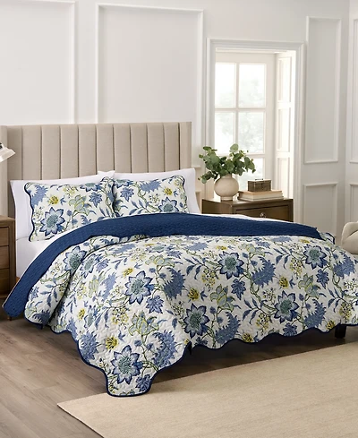 Waverly Maldives Percale 3-Pc. Quilt Set, King